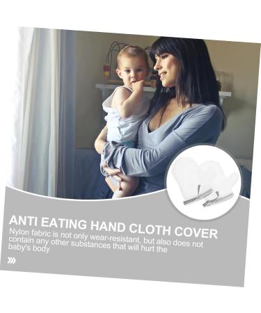 minkissy 2 Pairs Anti-eating Gloves Mittens Bassinet Newborn Pacifier Kids Pacifier Weaning Necessities Items Thumb Baby White Nylon Boy Anti-scratch Nail Biting - Buy Online on GoSupps.com