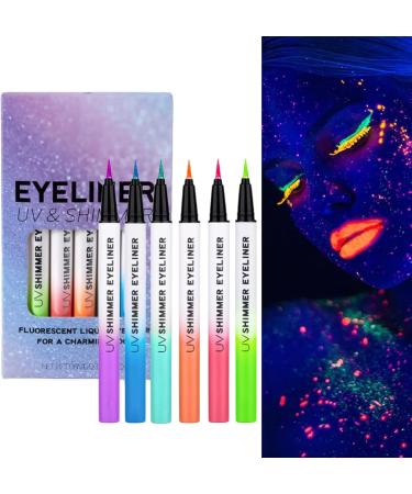  G n rique Waterproof Shiny Eyeliner Set - 6pcs Gel Makeup Pencils Smooth Colored Eye Liners | Long Wear Pigment Makeup with Neon Shades for Conce Party - Buy Online on GoSupps.com