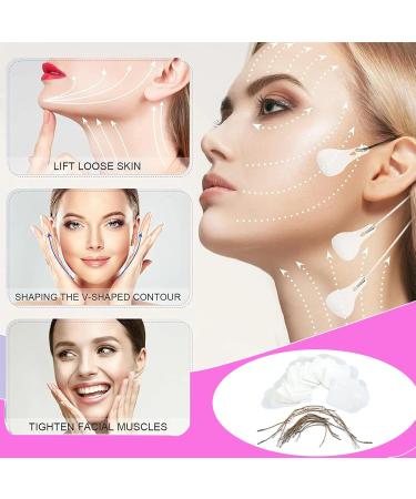 Face Lift Strap & 40 Stickers Set | Double Chin Reducer - Reusable Breathable & Invisible Tape - Pink Face Slimming Solution for Women - Buy Online on GoSupps.com