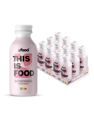 Yfood Drink Fresh Berry delicious drinking meal for on the go this is food drink 33g protein 26 vitamins and minerals 12 x 500ml taste berry including 3.00 Pfand Fresh Berry (Pfand) 500 ml (12 pack)