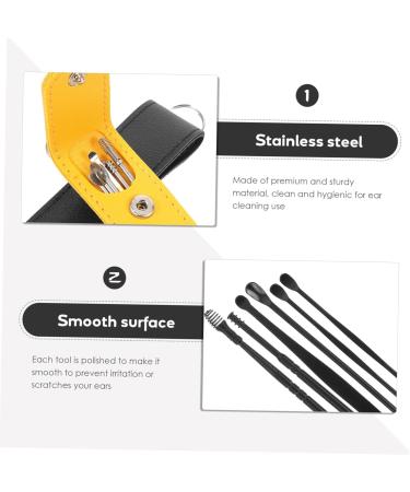 DEARMAMY 4Sets Wear Resistant Ear Wax Scooper Kit Portable Ear Cleaning Accessories Cleaners Easy to Store Carry for Home Use - Buy Online on GoSupps.com