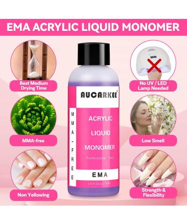 Acrylic Nail Kit for Beginners - Clear Acrylic Powder EMA Liquid Monomer Kolinsky Brush & Nail Glue for Nail Extensions & Rhinestone Art - Buy Online on GoSupps.com