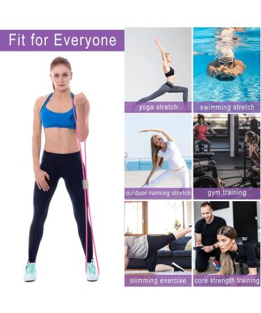 FYY Figure 8 Resistance Bands - Yoga Stretch Band for Home Workout Physical Therapy & Strength Training - Pink & Purple Fitness Equipment - Buy Online on GoSupps.com