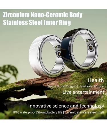 Smart ring smart wearable ring health tracker for men and women ceramic smart ring exercise monitoring counter heart rate sleep health tracker app control waterproof with charging compartment 5 - Buy Online on GoSupps.com