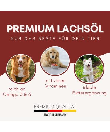Premium Salmon Oil for Dogs 500ml - Omega 3 & 6 Ideal for Puppies Adults & Seniors | Barf Alarm - Buy Online on GoSupps.com
