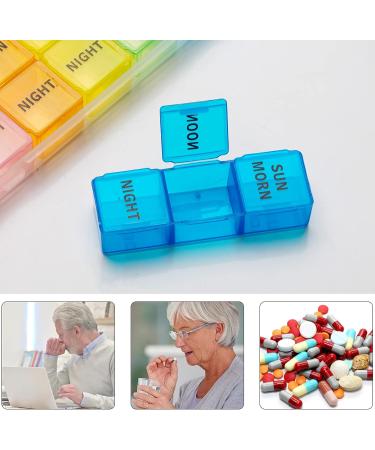 Kiniza Small Weekly Pill Organizer - 3x Daily 7-Day Pill Box Moisture-Proof & Portable Travel Case for Vitamins & Medication - Buy Online on GoSupps.com