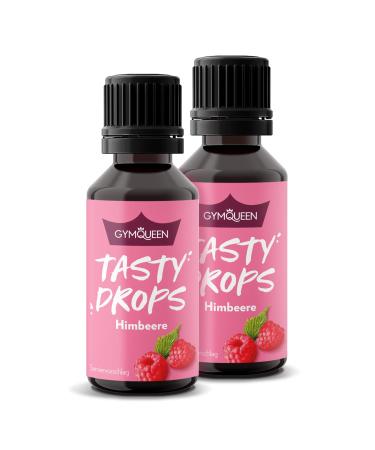 GymQueen Tasty Drops Raspberry 2x30ml Flavour Drops without calories Raspberry 30 ml (pack of 2)