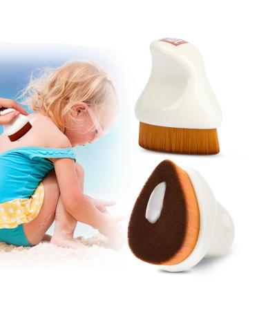 Sunscreen Applicator for Kids Sunscreen Brush Sunblock Applicator with Protective Case for Kids Baby Adult Beach Essentials for Sunscreen Suncream and Sun Lotions (White A)