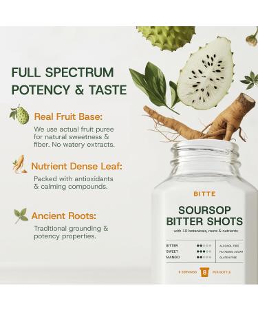 BITTE Immune + Energy Soursop Shot Mango Flavor Natural Focus & Defense 16 fl oz - Buy Online on GoSupps.com