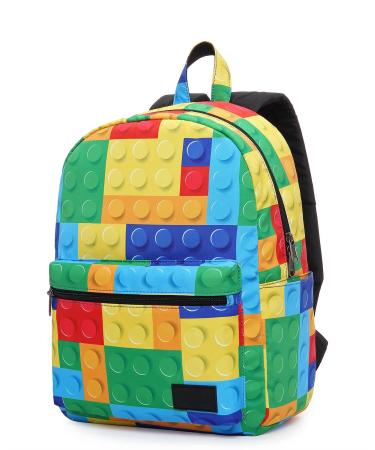 HotStyle TRENDYMAX Backpack for School Girls Boys & Preschool Kids Two Sizes Little Kids (4-8 years) D306b Colorful Building Blocks