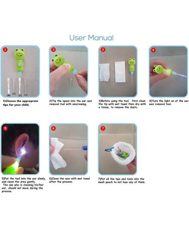 LED Ear Wax Removal Tool - 2PCS Ear Cleaner Set for Kids and Adults - Green Yellow - Buy Online on GoSupps.com
