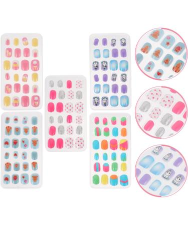 minkissy Fake Nails 5 Boxes Children's s 3d Stickers for Kids Full Cover Child Nail Kids Fake Nail Trendy Stickers Cartoon s Sparkle Stickers Girl Stickers Halloween Nail Set Abs - Buy Online on GoSupps.com