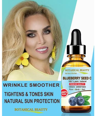 Botanical Beauty Blueberry Seed Oil - 100% Pure Natural Virgin Unrefined - Cold Pressed 0.5 Fl. Oz. for Face Skin Body Hair & Nails - Anti-Aging - Buy Online on GoSupps.com
