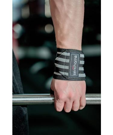 Serichamk Weight Lifting Wrist Wraps - Professional Grade with Thumb Loops for Men - Grey | Wrist Support to Avoid Injury | Set of 20 - Buy Online on GoSupps.com