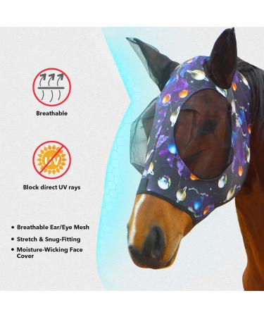Harrison Howard Stretchy Horse Mask | UV Protection Comfortable & Breathable | Size M COB (Medium) - Buy Online on GoSupps.com