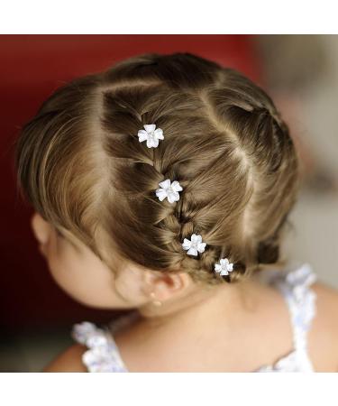Wecoe 20 Pcs Small White Flower Hair Clips - Cute Decorative Claw Clips for Girls - Bling Wedding Hair Accessories - Perfect Gift for Women and Kids - Buy Online on GoSupps.com