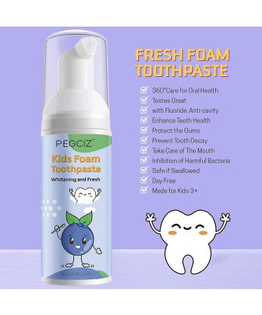 Kids Foaming Toothpaste for U-Shaped Toothbrush - Natural Formula for Deep Gum Cleaning - Strawberry & Blueberry Flavor - Buy Online on GoSupps.com
