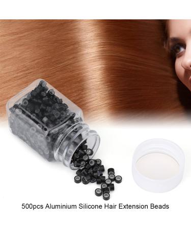 500pcs Aluminum Silicone Beads for Hair Extensions - Microring Hair Braiding Tubes (Black) - International Shipping Available - Buy Online on GoSupps.com