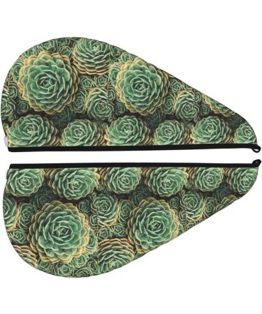  Succulents Microfiber Hair Towel Wrap | Soft Super Absorbent Coral Velvet for Long Curly & Thick Hair  - Buy Online on GoSupps.com