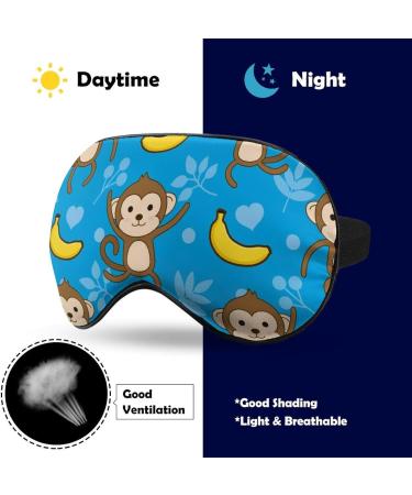 Monkeys and Bananas Soft Sleep Mask - Adjustable Eye Cover for Effective Shading | Funny Blindfold for Men & Women - Perfect for Travel & Sleep - Buy Online on GoSupps.com