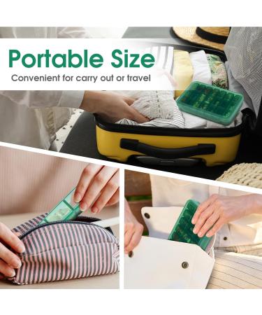 Zoolion Weekly Pill Box 7 Day 3 Times a Day - Portable Travel Pill Organizer for Vitamins and Supplements (Olive) - Buy Online on GoSupps.com