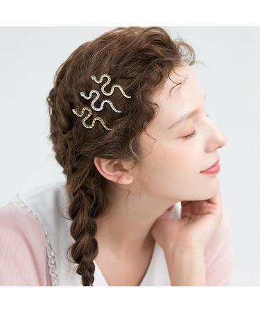 3-Piece Vintage Snake Hair Clips - Gold Metal Hair Pins for Women & Girls | Punk Hair Styling Accessories - Buy Online on GoSupps.com