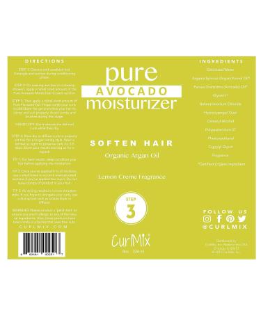 CurlMix Organic Avocado & Argan Oil Moisturizer - 8 fl oz | Softens Curly Hair - Lemon Creme - Buy Online on GoSupps.com