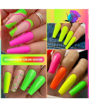 Neon Pink Gel Nail Polish Hot Pink Gel Polish Bright Pink Long Lasting Soak Off U V LED Nail Lamp Gel Polish Nail Art Manicure Salon DIY Home(7ml) (Green) - Buy Online on GoSupps.com