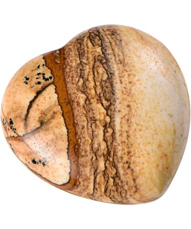 Morella Gemstone Heart Lucky Charm - 3cm Jasper Stone Heart in Velvet Bag | International Shipping Available - Buy Online on GoSupps.com