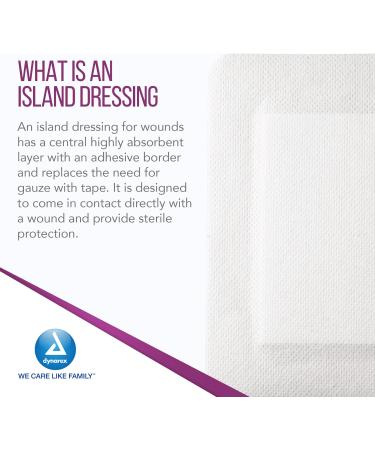 Dynarex Island Dressings - Sterile Wound & Blister Bandages | Highly Absorbent Adhesive 6 x6 25 Dressings per Box - Fast International Shipping - Buy Online on GoSupps.com