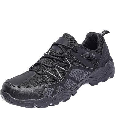 Men's Waterproof Outdoor Fitness Shoes - Non-Slip Elegant Gym Sneakers for Running & Walking - Black 46 EU - Buy Online on GoSupps.com