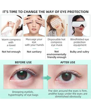 WOVTE Cooling Eye Mask Reusable Hot or Cold Therapy Gel Bead Eye Mask with Soft Plush Backing and Adjustable Strap for Puffy Eyes Dry Eyes Dark Circles Headache (Green(hollow)) - Buy Online on GoSupps.com