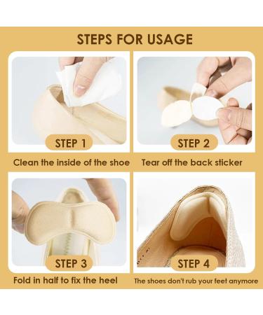 8 Pairs of Self-Adhesive Heel Cushions & Pillows - Non-Slip Comfort for Men's & Women's Shoes - Buy Online on GoSupps.com