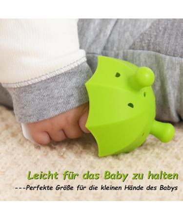 Bite Ring Baby | Umbrella Bite Ring with Suction Foot | BPA-Free Silicone Teething Toy for Boys & Girls | Safe & Durable Green Chicken Tool - Buy Online on GoSupps.com