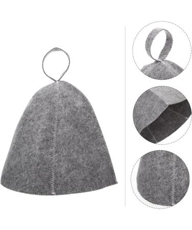 Sauna Hat Cap for Men & Women - Felt Bath Headscarf & Shower Cap - 2 Pieces Gray Sauna Accessories - Buy Online on GoSupps.com