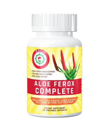 SAIJ Aloe Ferox Mill Complete Herbal Supplement 60 Vegetable Capsules to Boost Immunity and Detox Bowel and Internal Organs