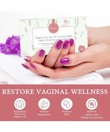 Femallay Organic Tea Tree and Coconut Oil Vaginal Cleansing Suppositories - 100% Natural Feminine Care for Dryness - 7 Individually-Sealed Melts + Applicator - Buy Online on GoSupps.com