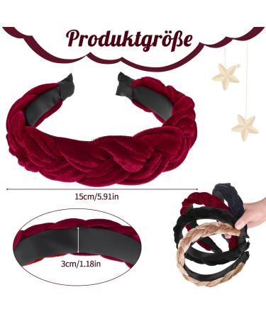 Shop Newofview Vintage Hair Accessories - 4 Piece Wide Headband Set for Women | Black Red Wine Navy Camel - Buy Online on GoSupps.com