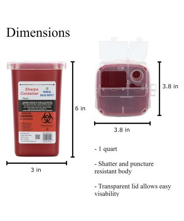 1 Quart Sharps & Needle Container w/ Integrated Unwinder - Medical Sales Supply - Buy Online on GoSupps.com