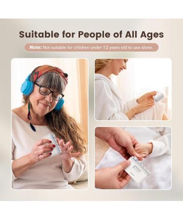 Automatic Electric Nail Clipper 2-in-1 with Trimmer & Light for All Ages - Baby Child Adult & Senior - White - Buy Online on GoSupps.com