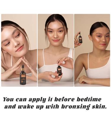 Natural Organic Self-Tanning Drops for Face -7- Carrot Seed Oil Jojoba & DHA Bronzing Drops | Hydrating Vegan Tanning Serum with Beetroot & Turmeric | Gentle Face Tanner for Sunless Glow Plant extraction-7 - Buy Online on GoSupps.com