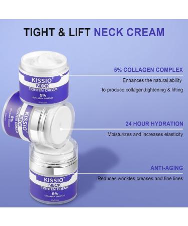 KISSIO 5% Collagen Neck Cream - Firming Lifting & Hydrating Peptide Cream for All Skin Types - 2.12 Oz - Buy Online on GoSupps.com