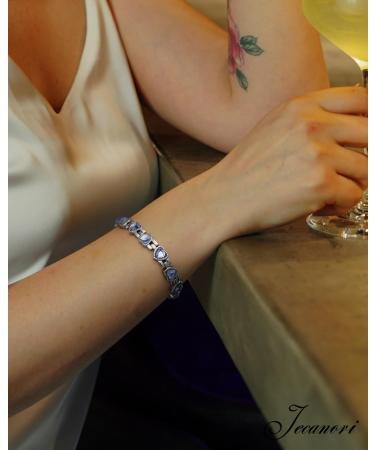 JECANORI Women s Titanium Steel Magnetic Bracelet - Ultra Strong 3500 Gauss - Health & Wellness Crystal Blue Magnetic Jewelry - Buy Online on GoSupps.com