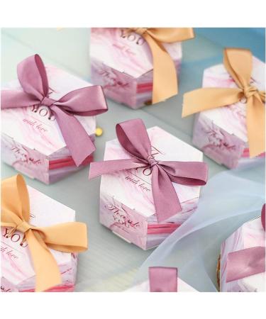 Candy Box Creative Romantic Marbled Candy Box Wedding Supplies And Pink Party Supplies Baby Shower Paper Sweet Chocolate (25/50/100 Pcs) (Color : Purple Ribbon Size : 50pcs) - Buy Online on GoSupps.com