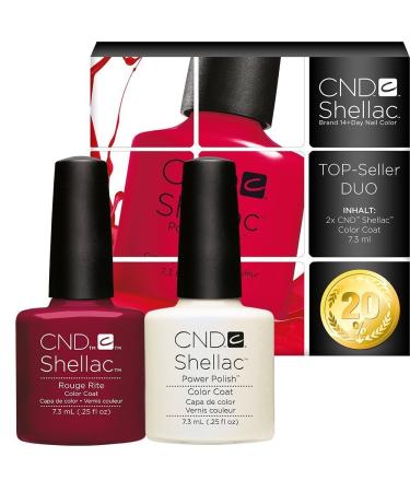 CND Shellac UV/LED Power Polish Rouge Rite/Negligee 7.3 ml - Pack of 2 Rouge Rite/Negligee 7.3 ml (Pack of 2)