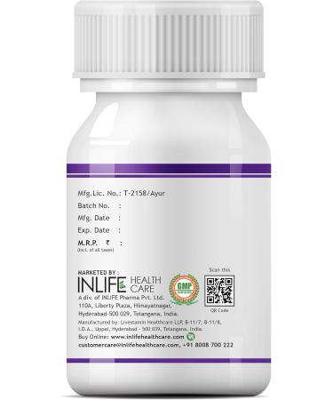 INLIFE Licorice Root Extract (Yasthimadhu) Standardized to 20% Glycyrrhizinic Acid Supplement 500 mg - 60 Vegetarian Capsules - Buy Online on GoSupps.com