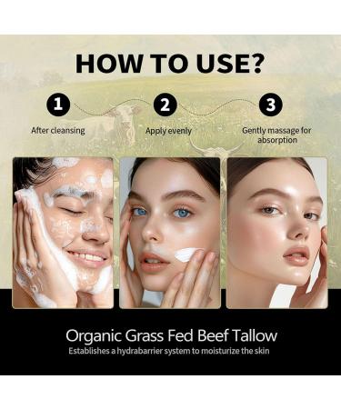 Vbolre Grass Fed Beef Tallow with Frankincense Oil and Castor Oil Organic Grass Fed Beef Tallow for Skin Whipped Beef Tallow Frankincense Oil Castor Oil for Skin Face Body Moisturizer (1) - Buy Online on GoSupps.com