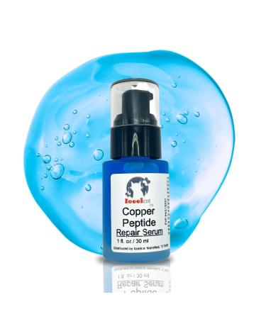 Blue Copper Peptide Rejuvenating Serum Reduces Wrinkles & Fine Lines Improves Elasticity Repairs Sun Damage & Hyaluronic Acid