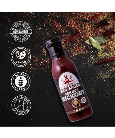 Poppamies BBQ Smoky Hickory Sauce - Additive-Free American Style Barbecue Sauce for Burgers and Ribs - 410g - Buy Online on GoSupps.com