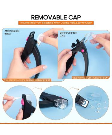 Funfe Black Nail Clipper Trimmer with Nail File - Professional Acrylic False Nail Cutter for Salon & Home Manicure - Buy Online on GoSupps.com